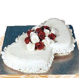 double heart shape wedding cake
